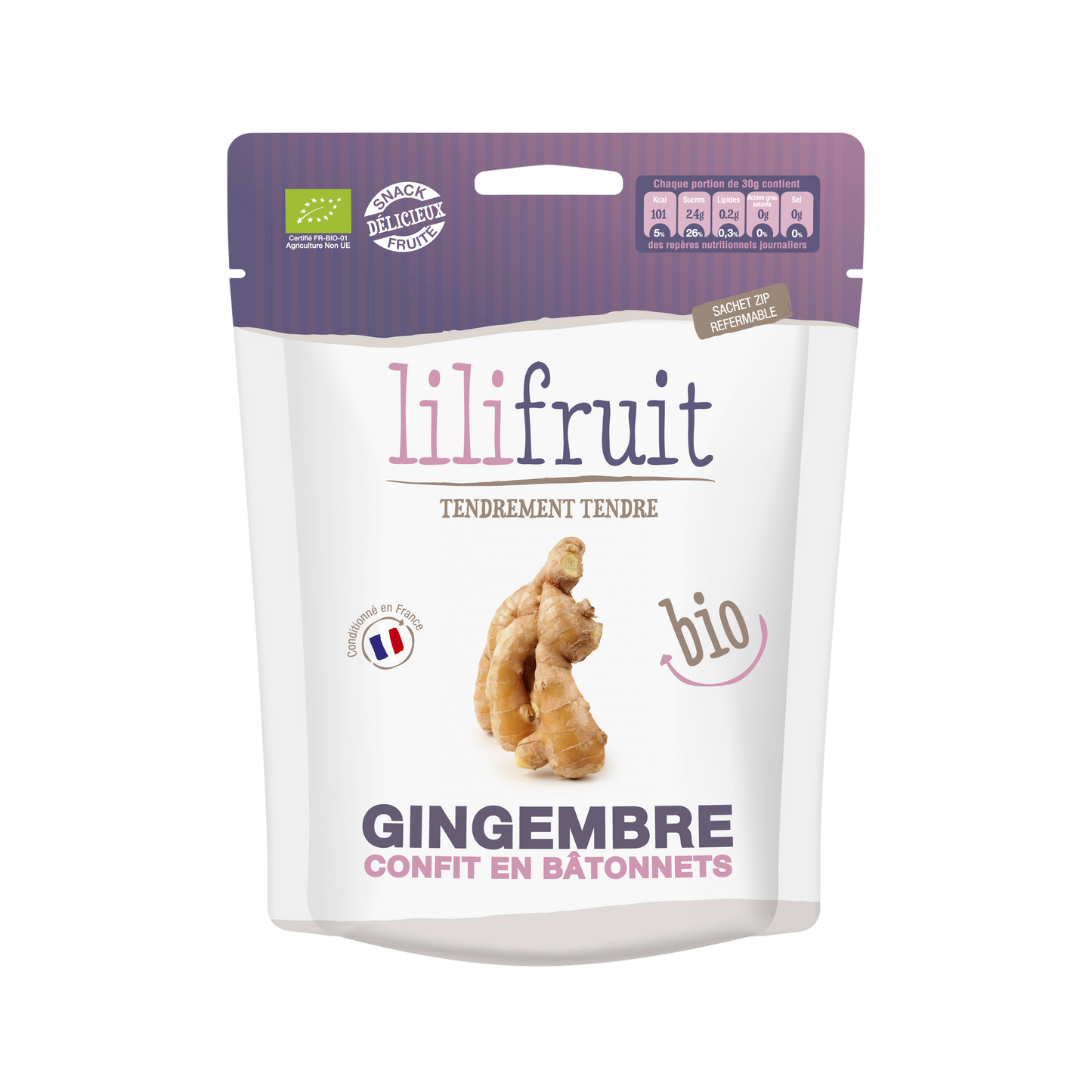 Gingembre Confit Bio en Bâtonnets