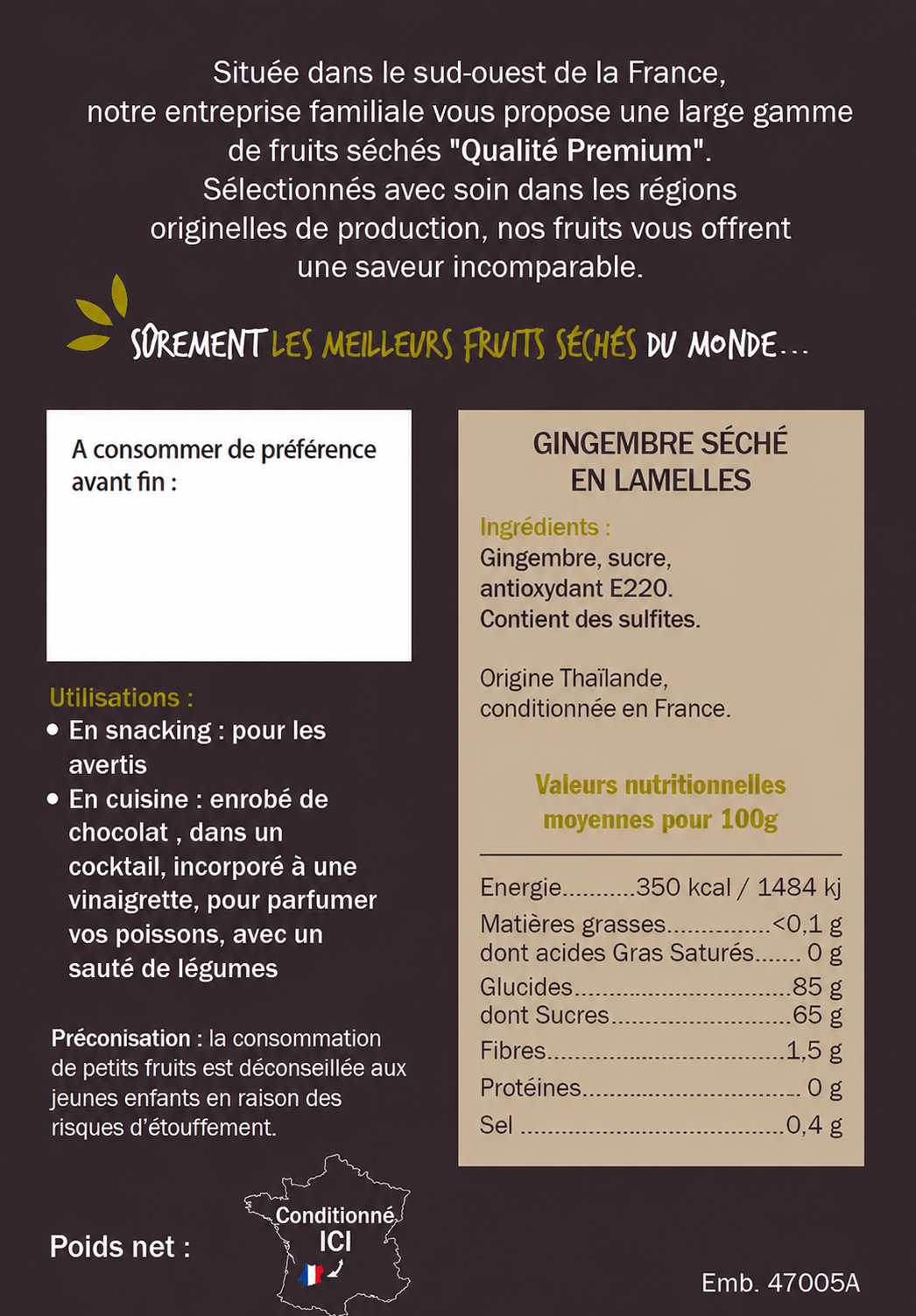 Lamelles de Gingembre