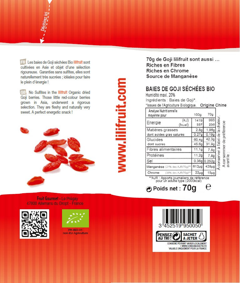 Baies de Goji Séchées Bio