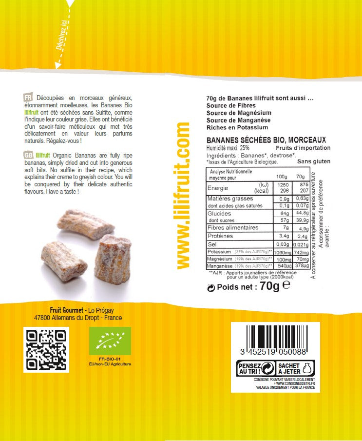 Bananes Bio Moelleuses en Morceaux