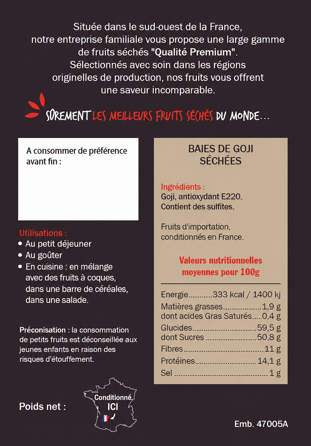 Baies de Goji Séchées