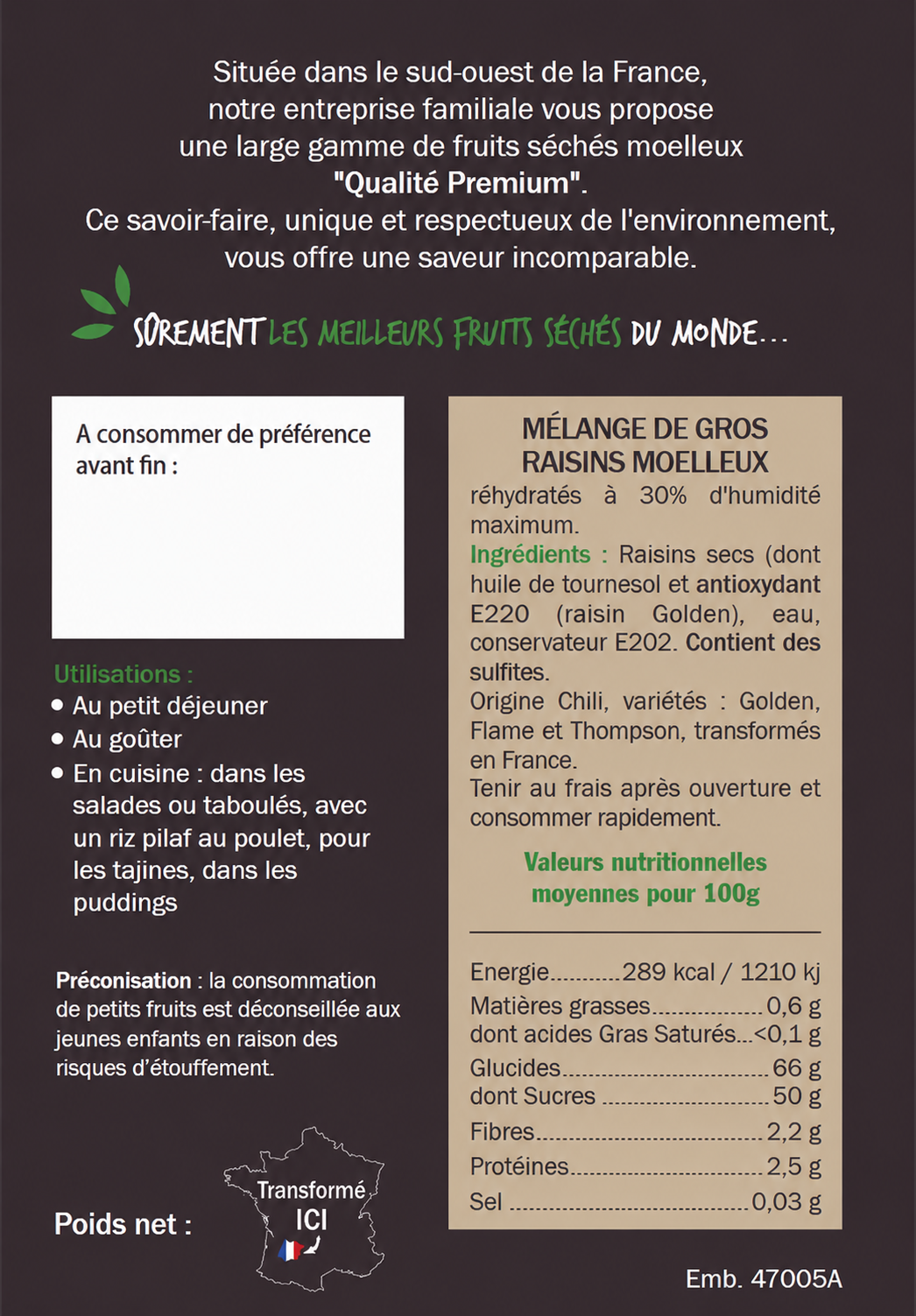 Mélange de Gros Raisins