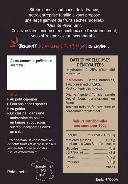 Dattes Moelleuses Dénoyautées